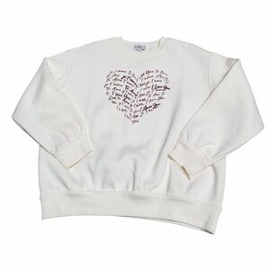 WILDFOX COUTURE Cream Love Crew Neck Pullover Sweater Size Medium BRAND NEW